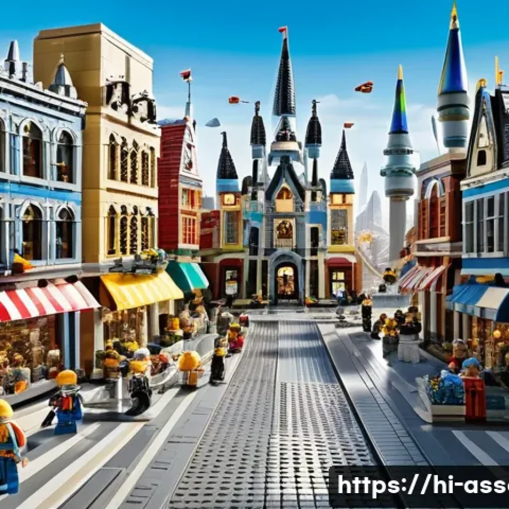 레고 인스퍼레이션 스토리 - **Prompt:** A vibrant and sprawling fantastical LEGO city, rendered with immense detail and rich col...